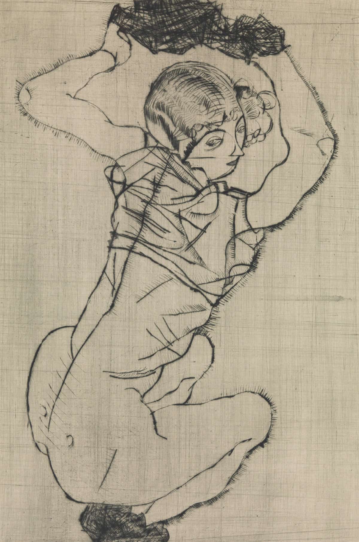 Squatting Woman by Egon Schiele - Image 3