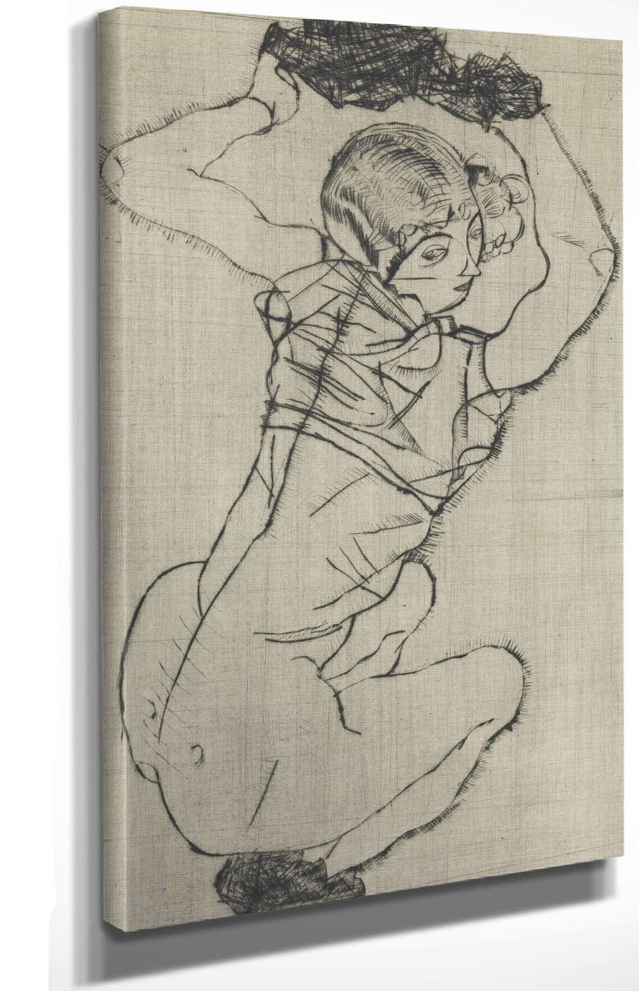 Squatting Woman by Egon Schiele - Image 4