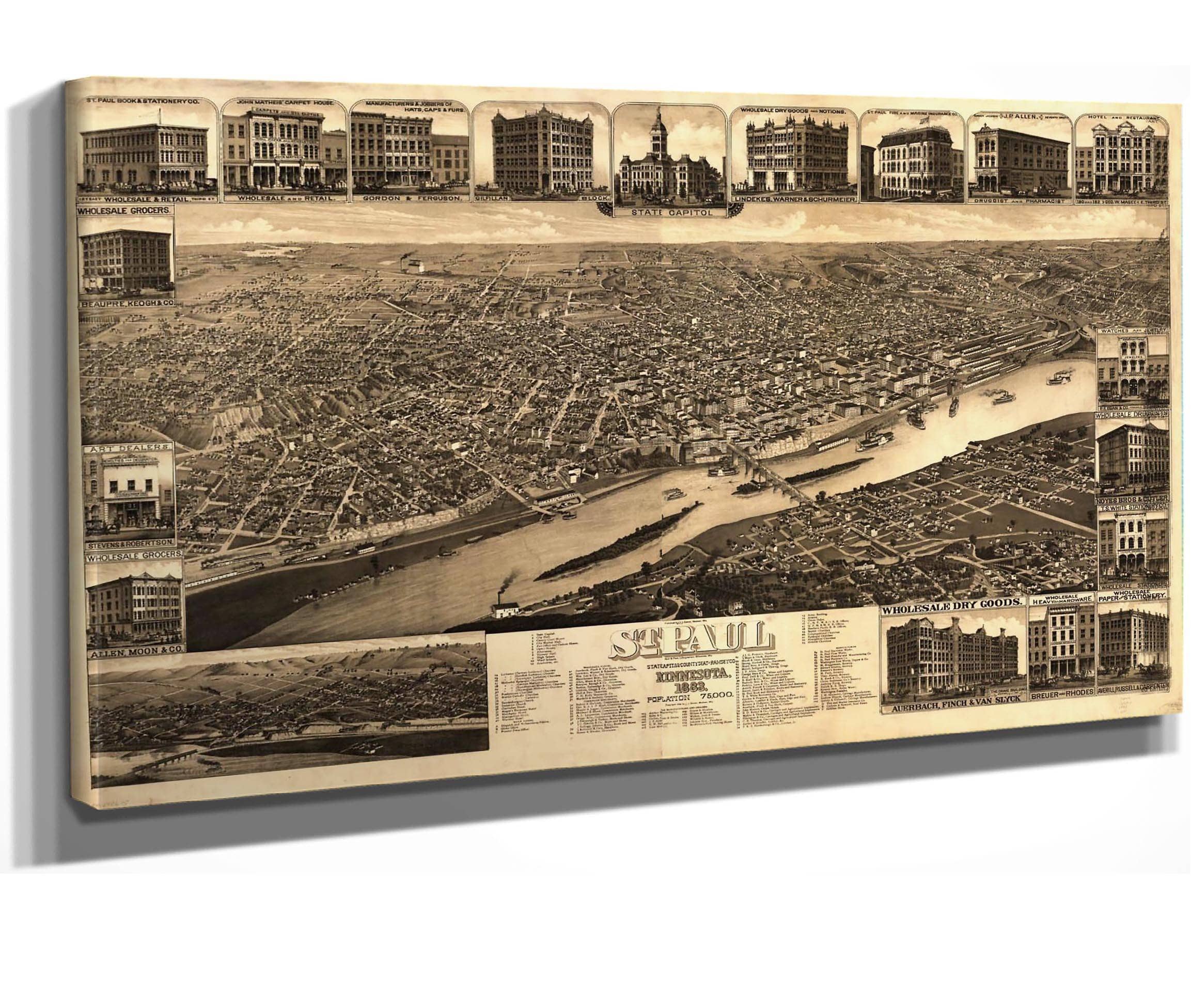 St Paul Minnesota 1883 State Capital And County Seat Of Ramsey Co State Of Minnesota