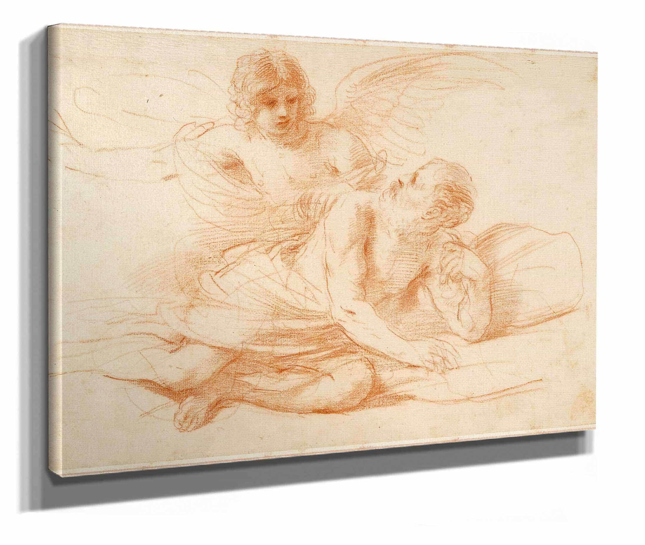 St Peter And The Angel Early S by Guercino - Image 2