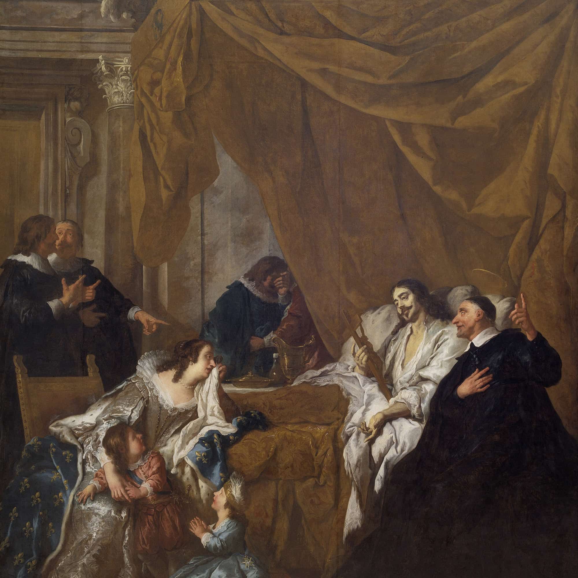 St Vincent De Paul At The Deathbed Of Louis Xiii by Jean Francois De Troy - Image 4