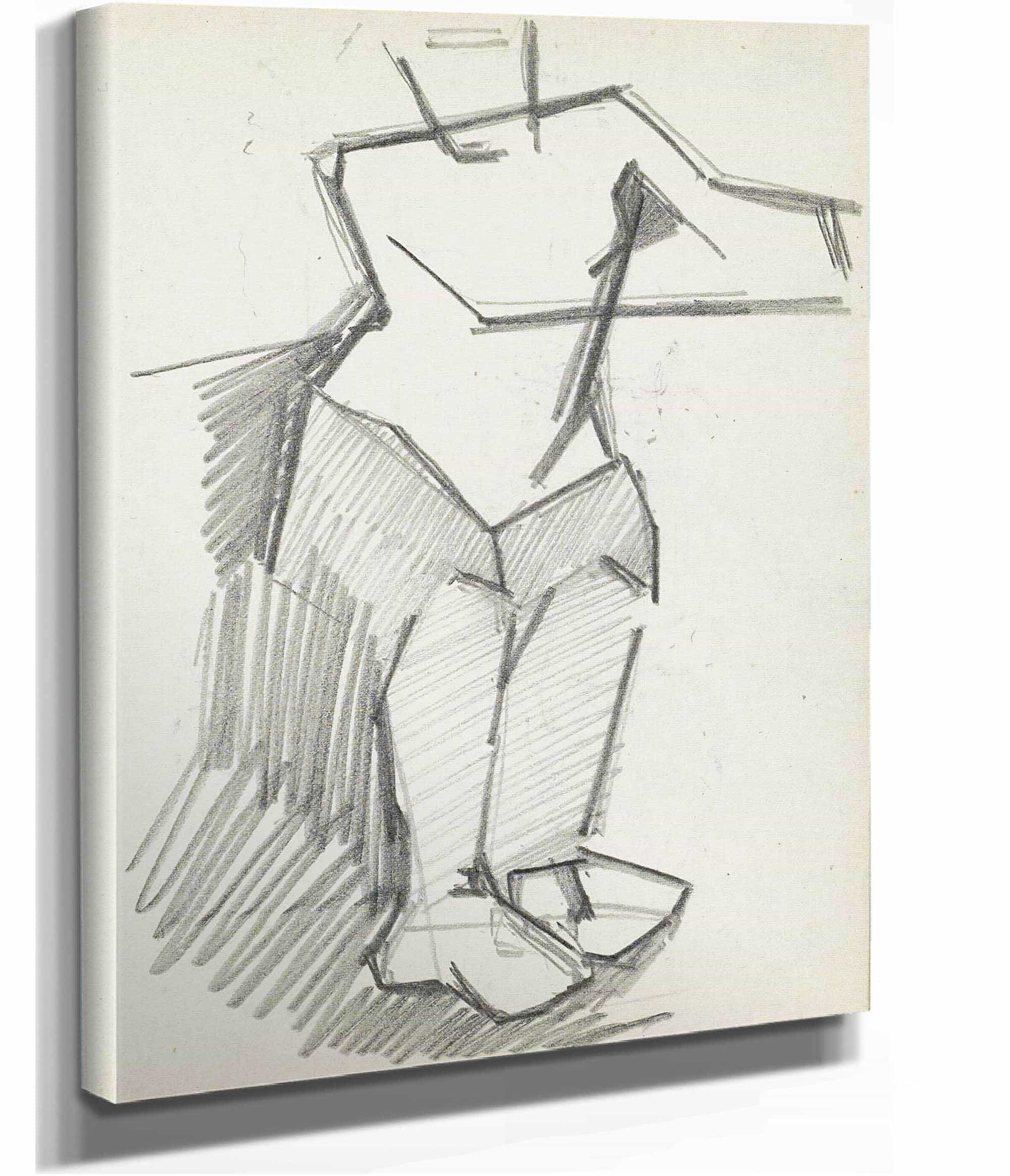 Staande Figuur Met Gebogen Knieen En Opgeheven Armen by Reijer Stolk - Image 2