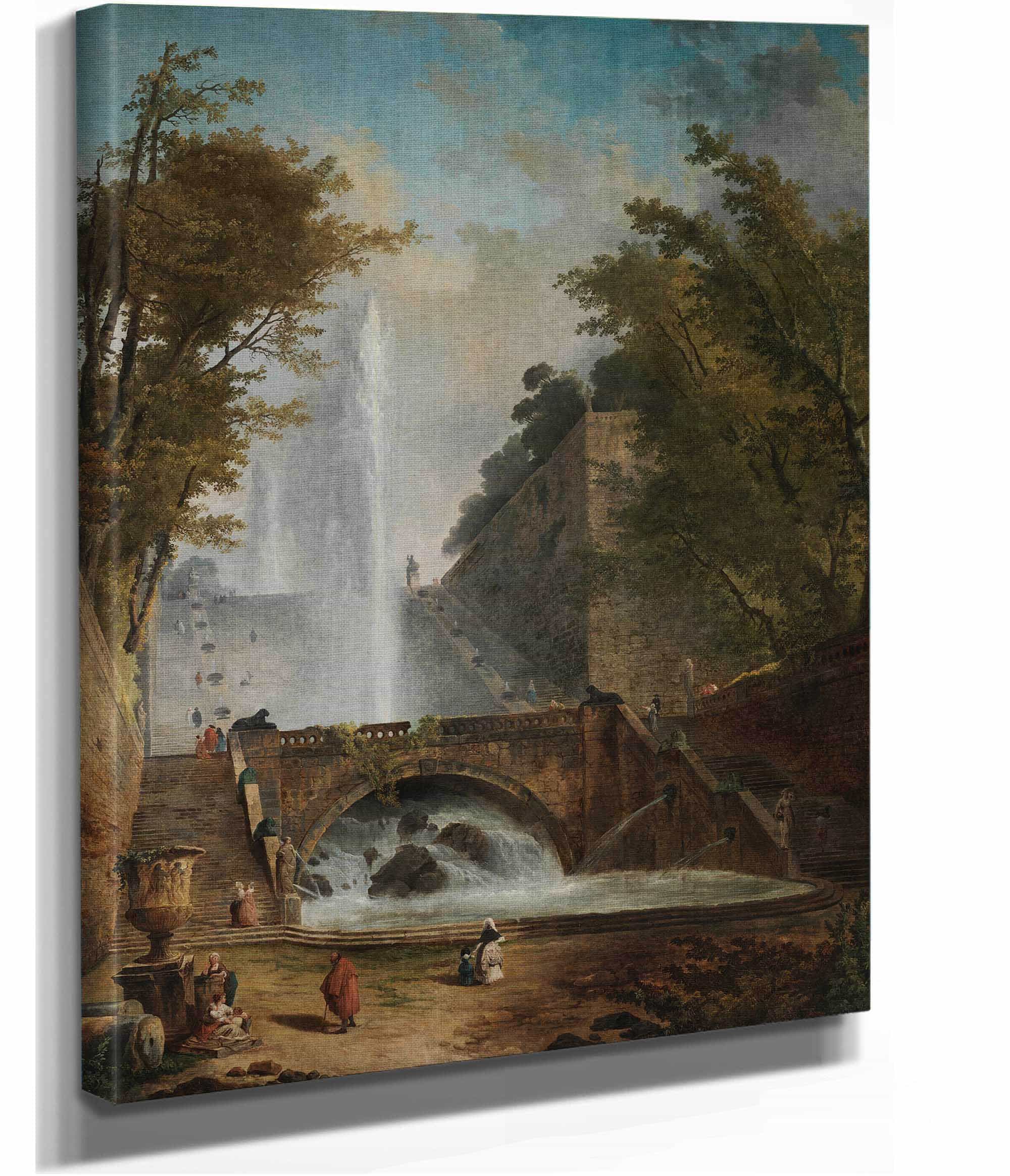 Stair And Fountain In The Park Of A Roman Villa by Hubert Robert - Image 2