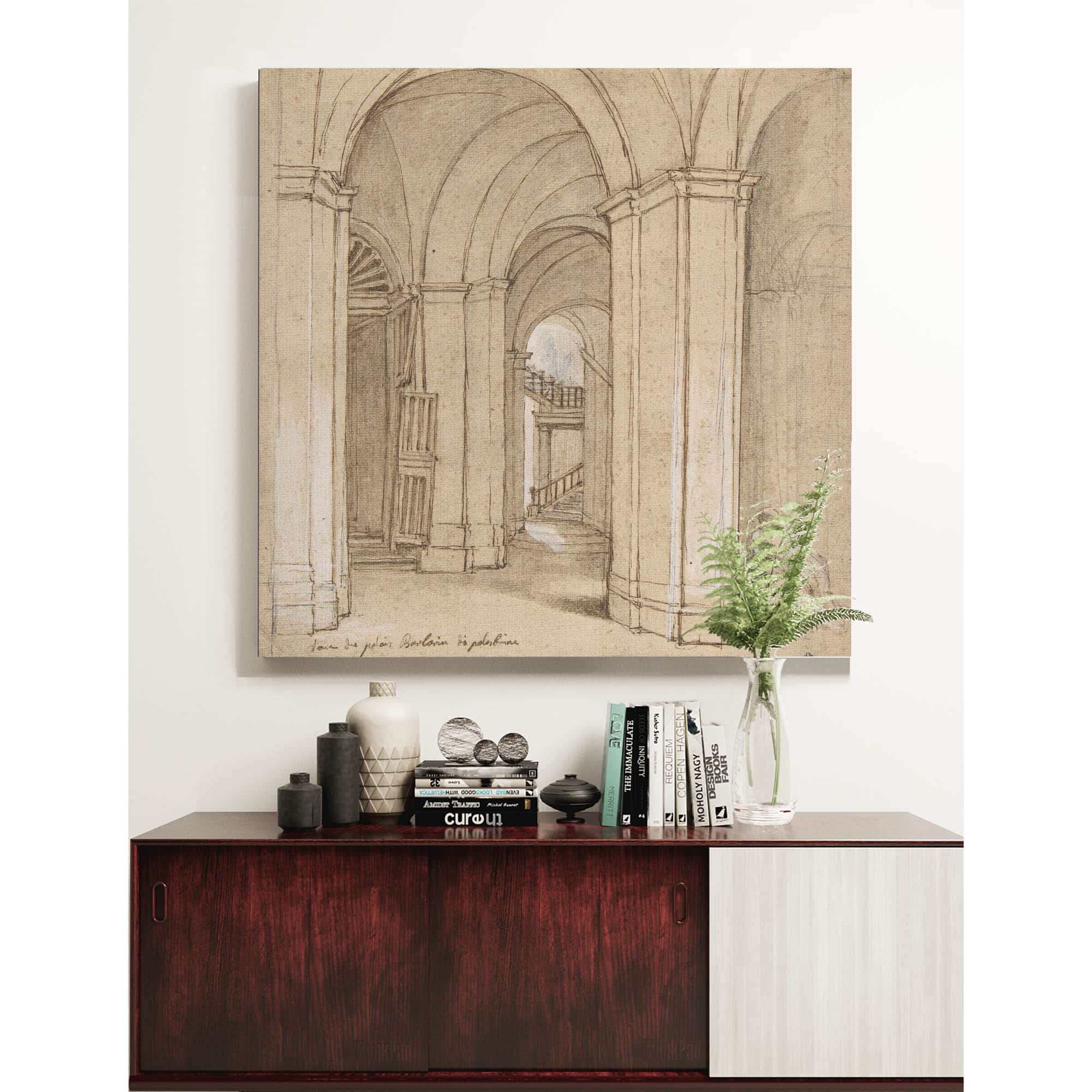 Staircase In The Palazzo Barberini Palestrina Mid Th Century by Charles Joseph Natoire - Image 5