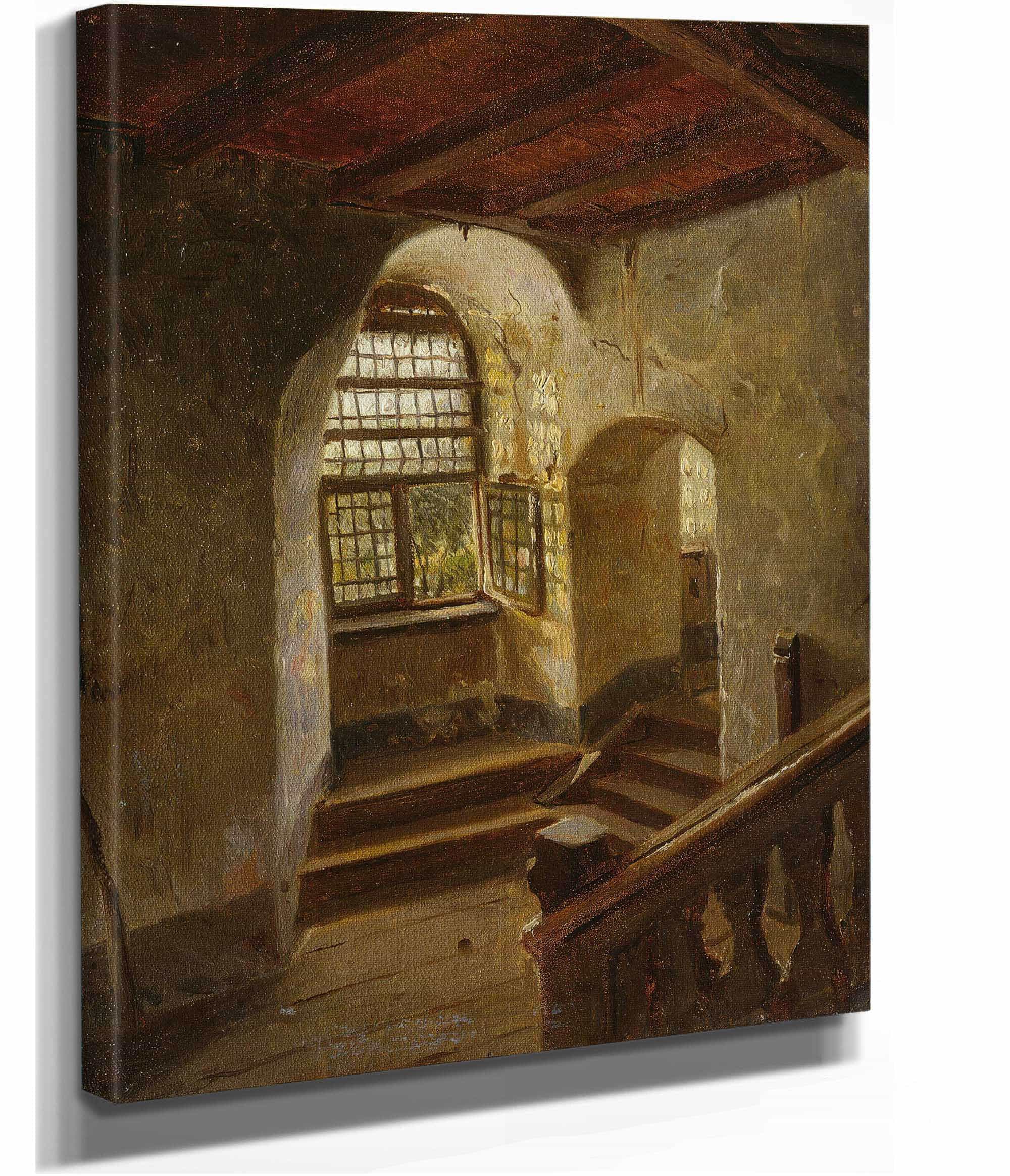 Stairway In A Castle By The Rhine by Adolph Tidemand - Image 2
