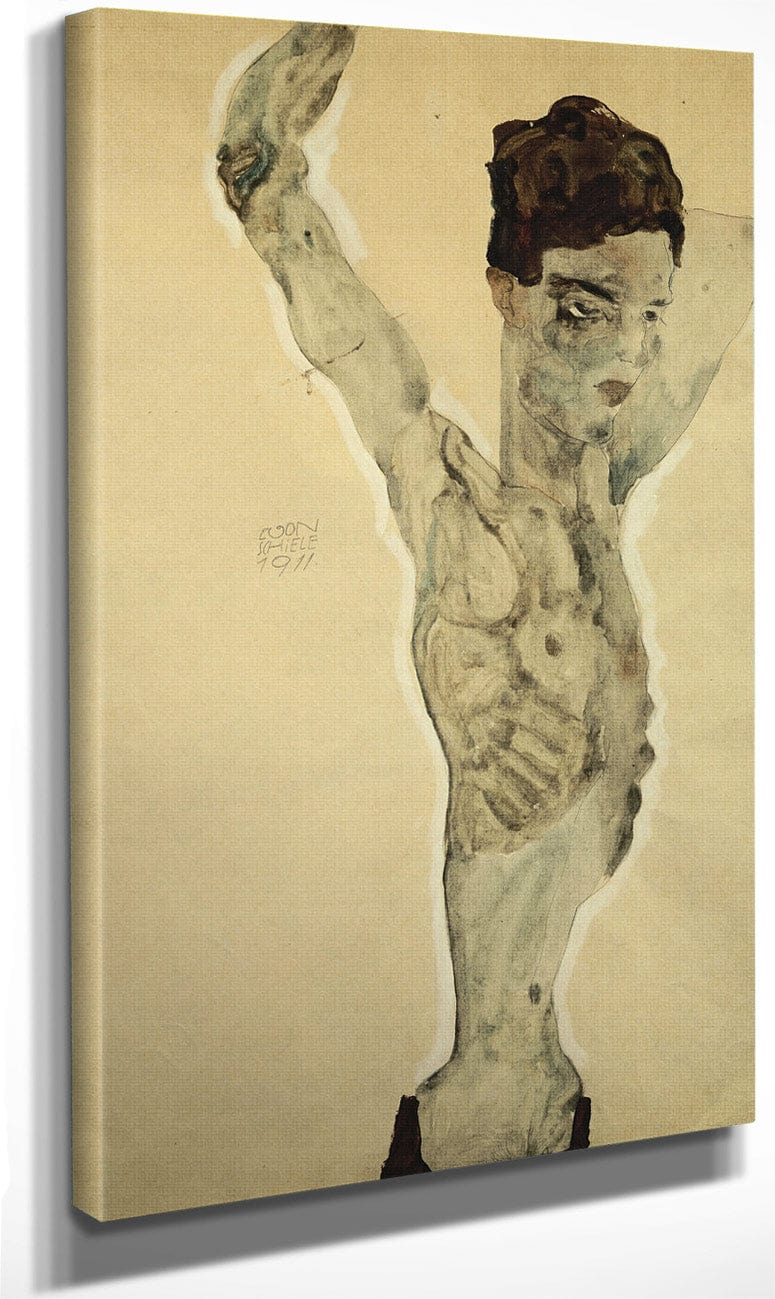 Standing Male Nude By Egon Schiele