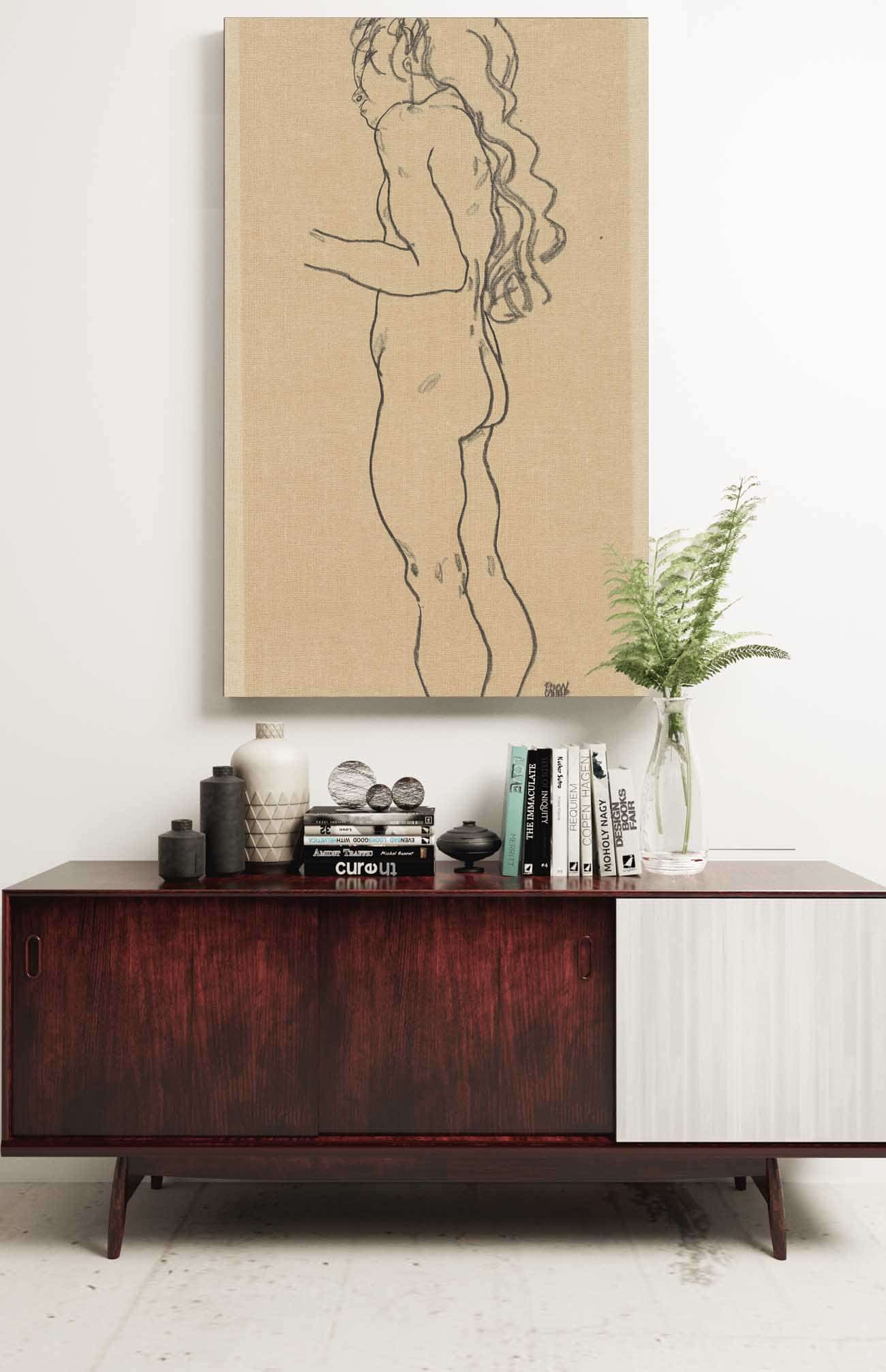 Standing Nude Girl Facing Left by Egon Schiele - Image 2