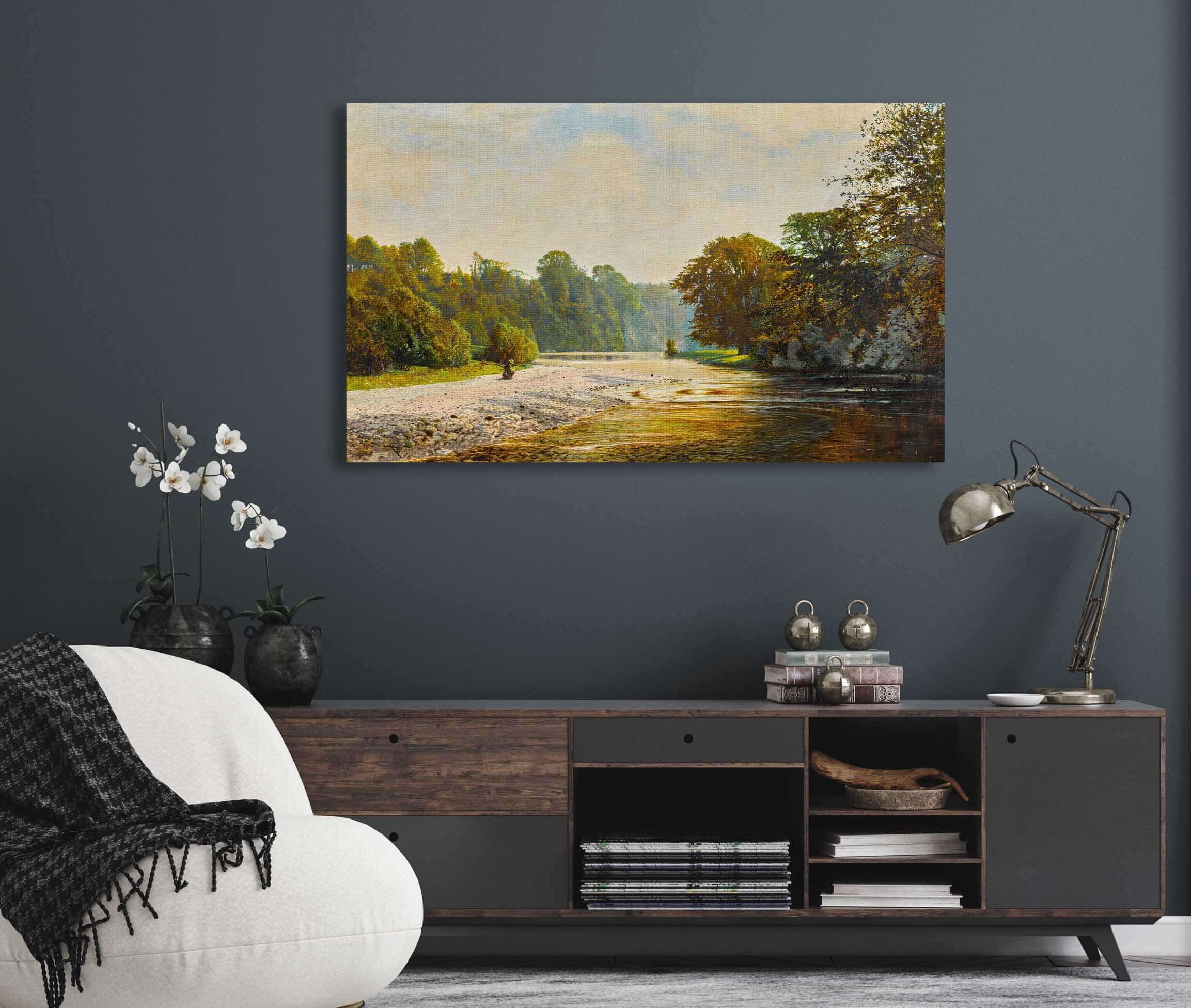Stepping Stones Bolton Abbey by John Atkinson Grimshaw - Image 5