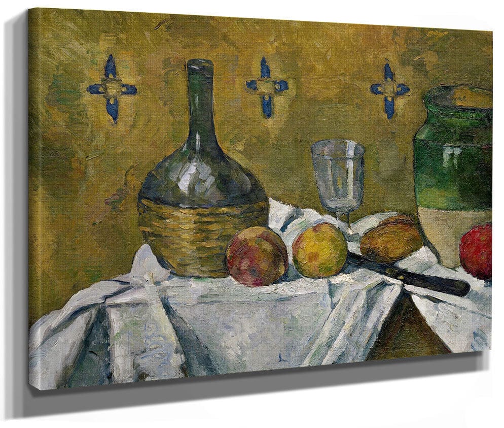 Still Life Flask, Glass And Jugs By Paul Cezanne