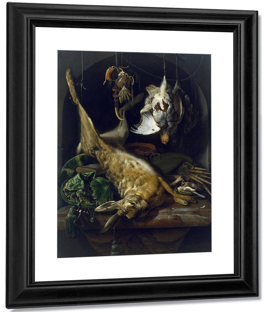 Still Life Of A Dead Hare Partridges And Other Birds In A Niche By Jan Baptist Weenix - Image 3