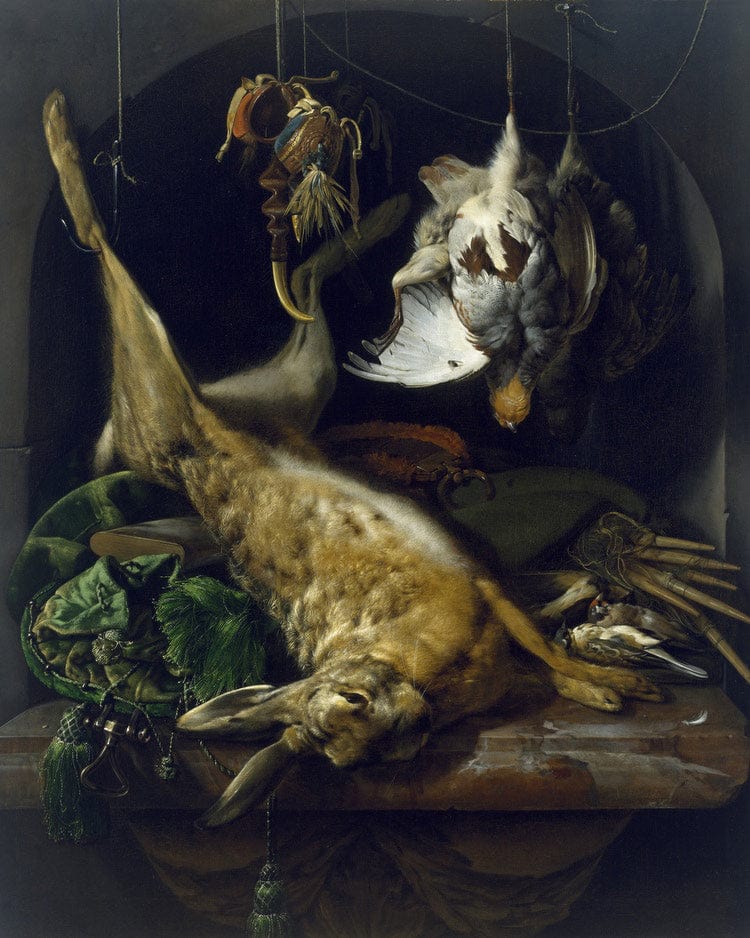 Still Life Of A Dead Hare Partridges And Other Birds In A Niche By Jan Baptist Weenix - Image 6
