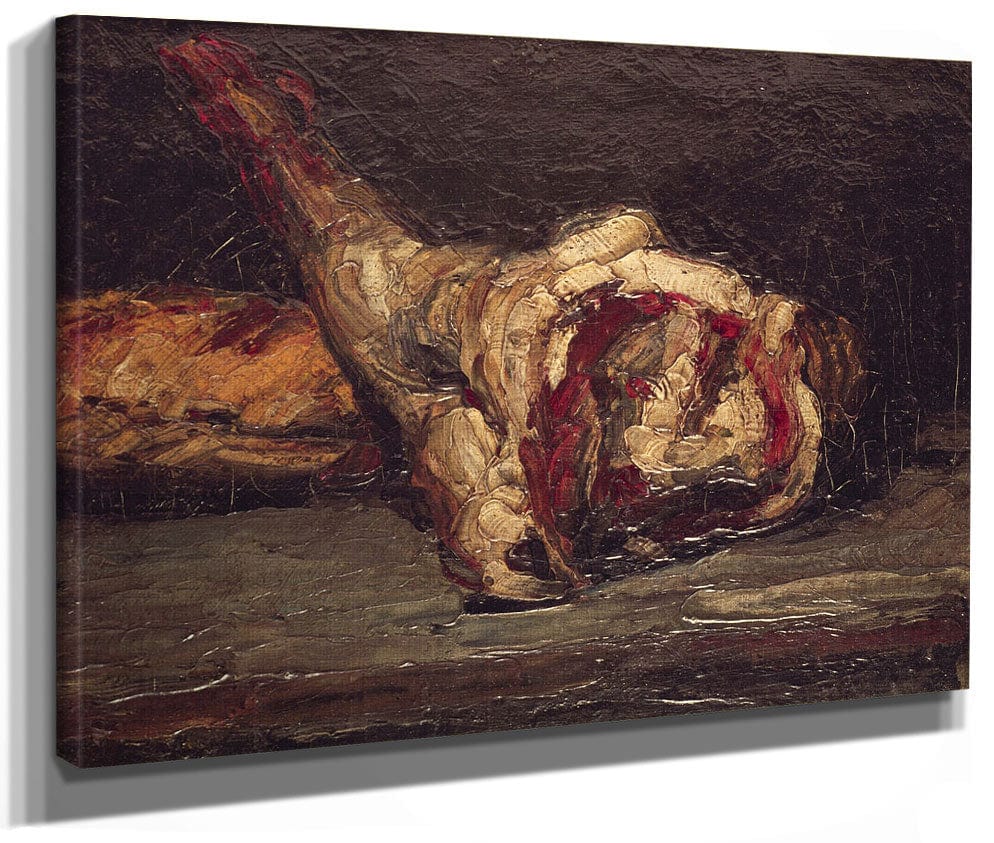 Still Life Of A Leg Of Mutton And Bread 1 By Paul Cezanne
