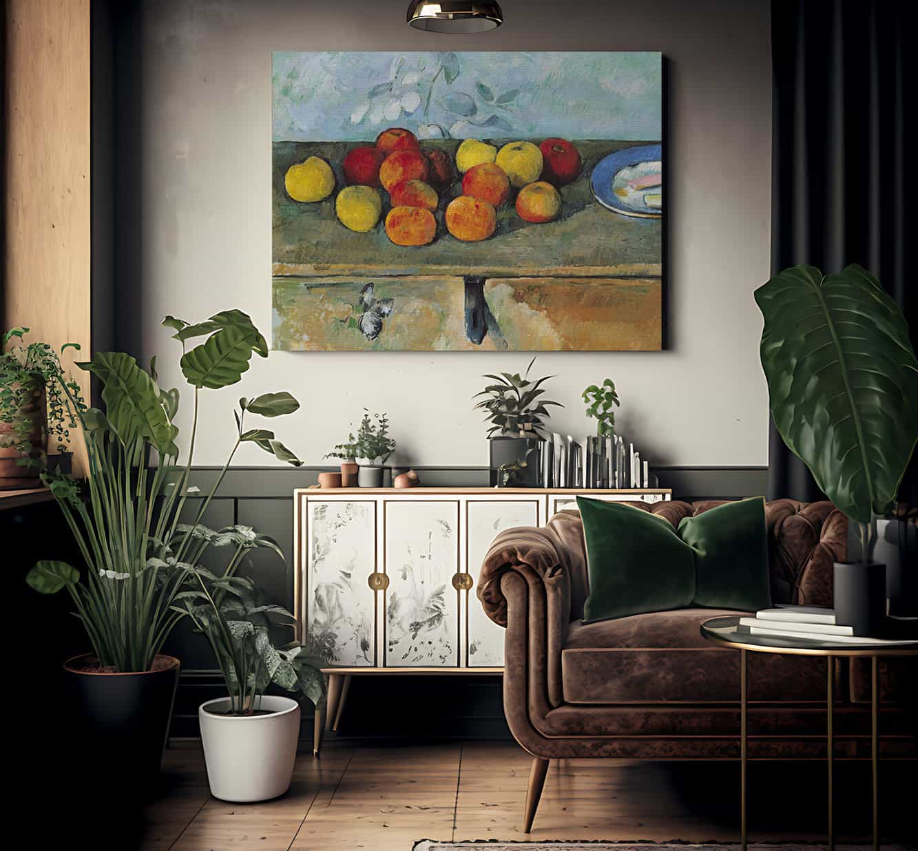 Still Life Of Apples And Biscuits By Paul Cezanne - Image 2