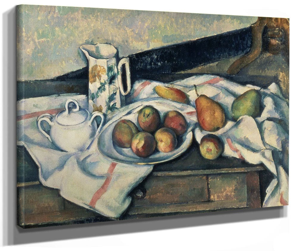 Still Life Of Peaches And Pears 1 By Paul Cezanne