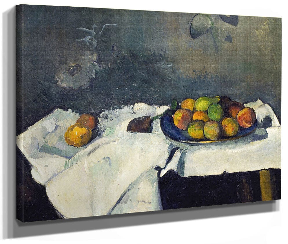 Still Life Plate Of Peaches By Paul Cezanne
