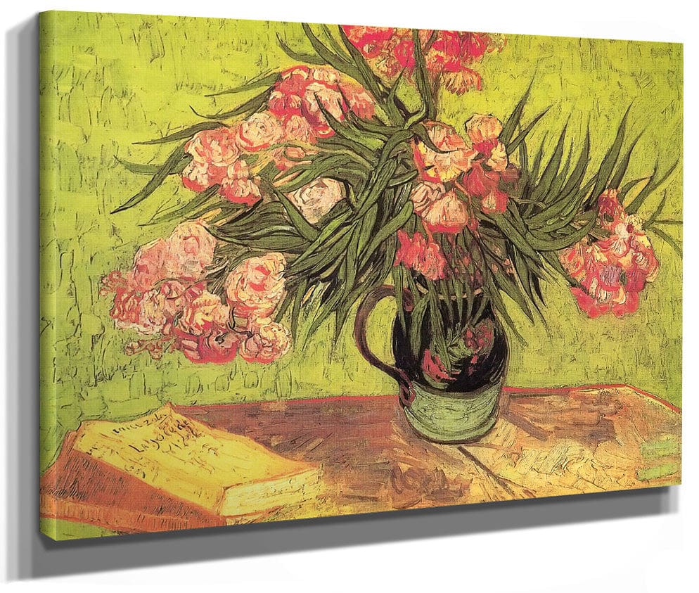 Still Life Vase With Oleanders And Books By Vincent Van Gogh