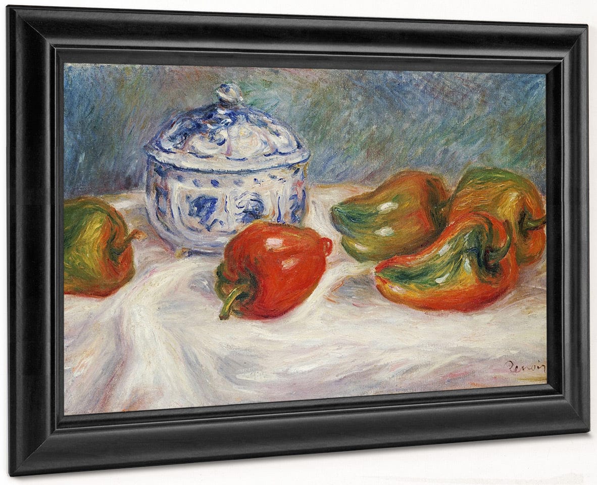 Still Life With A Blue Sugar Bowl And Peppers By Pierre Auguste Renoir - Image 8
