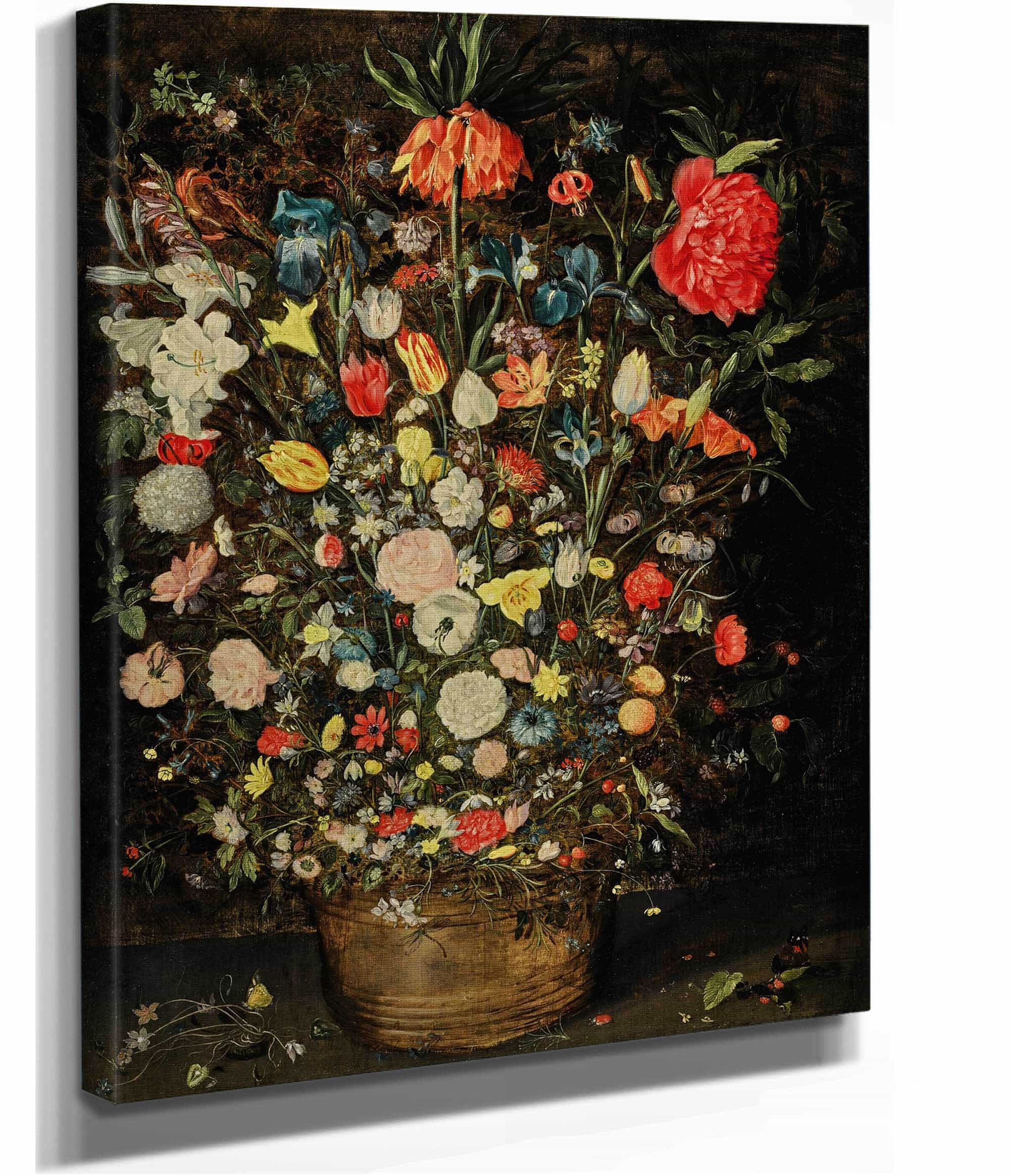 Still Life With A Large Bouquet Of Flowers In A Wooden Bucket by Jan Brueghel The Younger - Image 2