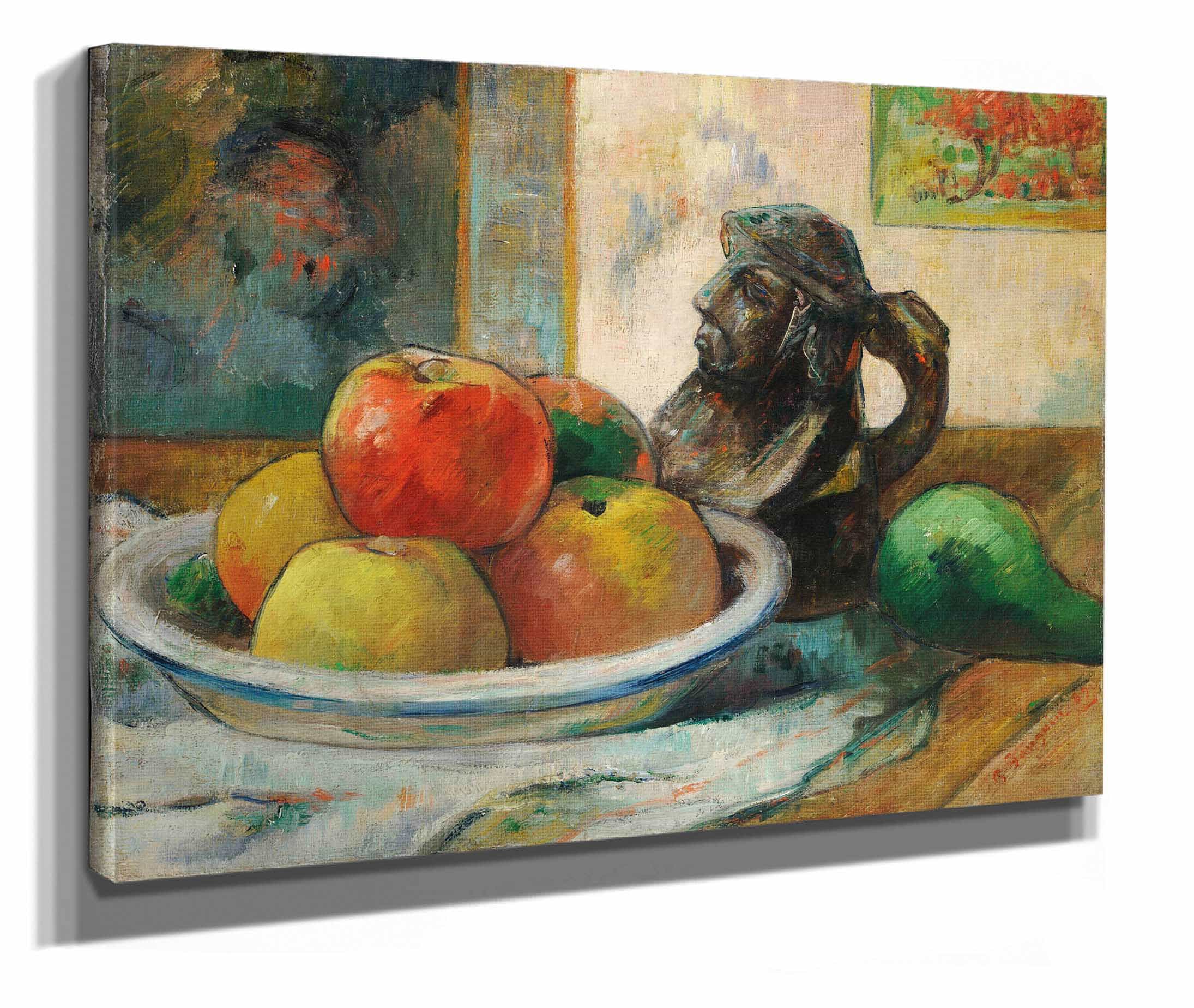 Still Life With Apples A Pear And A Ceramic Portrait Jug by Paul Gauguin - Image 2