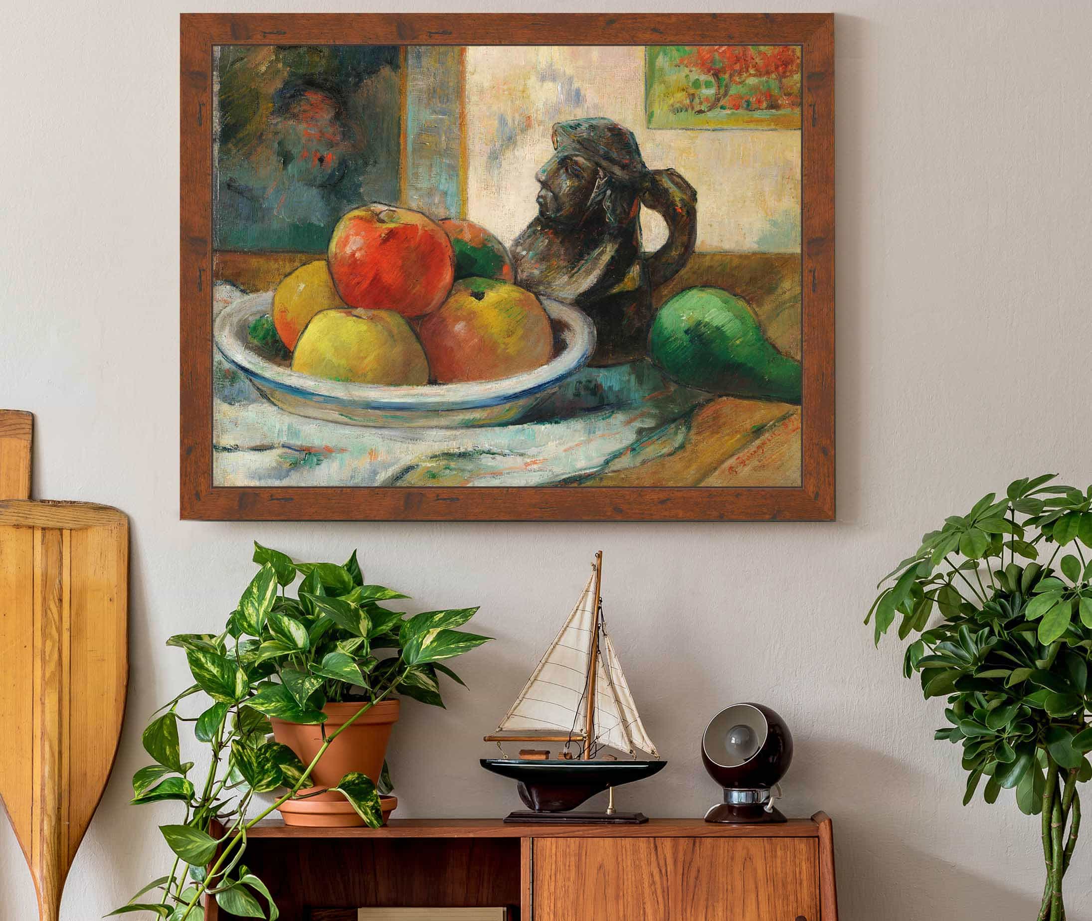 Still Life With Apples A Pear And A Ceramic Portrait Jug by Paul Gauguin - Image 3