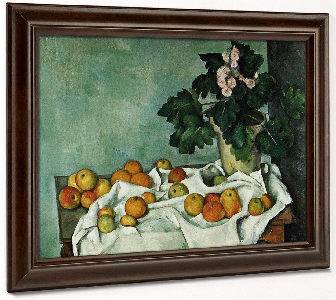 Still Life With Apples And A Pot Of Primroses By Paul Cezanne - Image 6