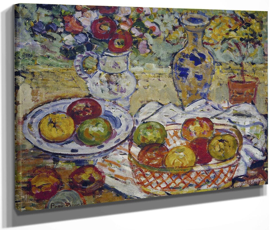 Still Life With Apples And Vase By Maurice Brazil Prendergast