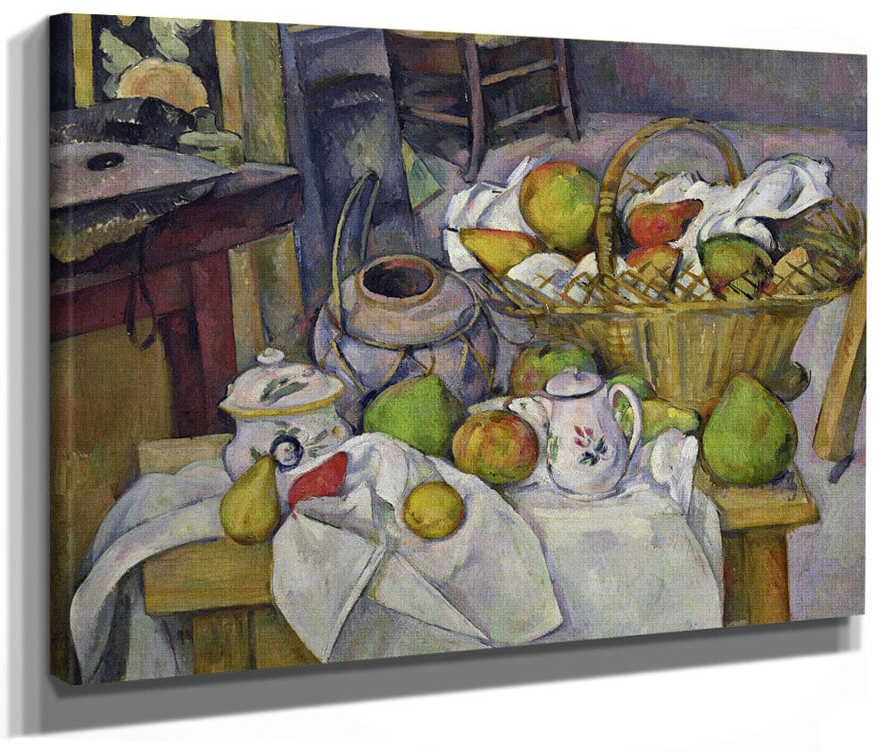 Still Life With Basket By Paul Cezanne