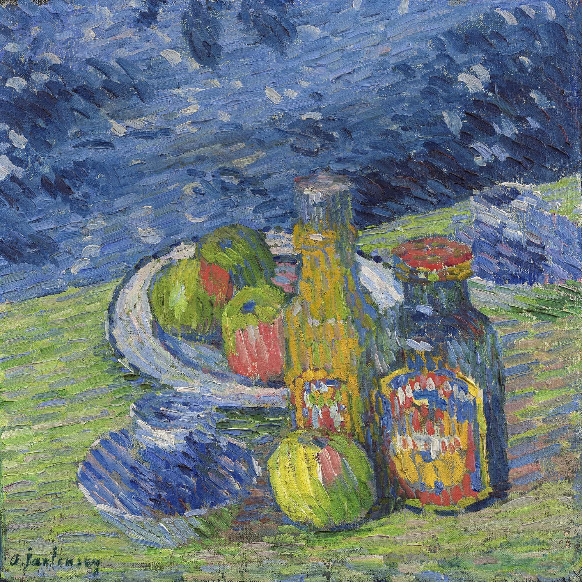Still Life With Bottles And Fruit by Alexej Von Jawlensky - Image 4
