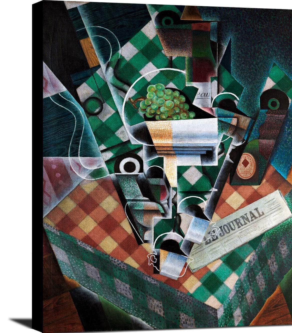 Still Life With Checkered Tablecloth Painting Juan Gris Canvas Art - Image 2
