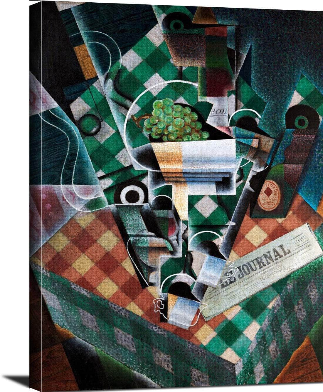 Still Life With Checkered Tablecloth Painting Juan Gris Canvas Art - Image 3