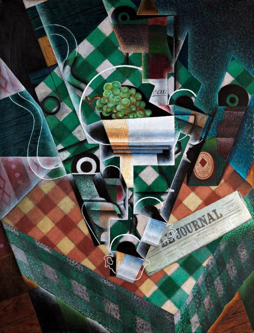 Still Life With Checkered Tablecloth Painting Juan Gris Canvas Art - Image 5