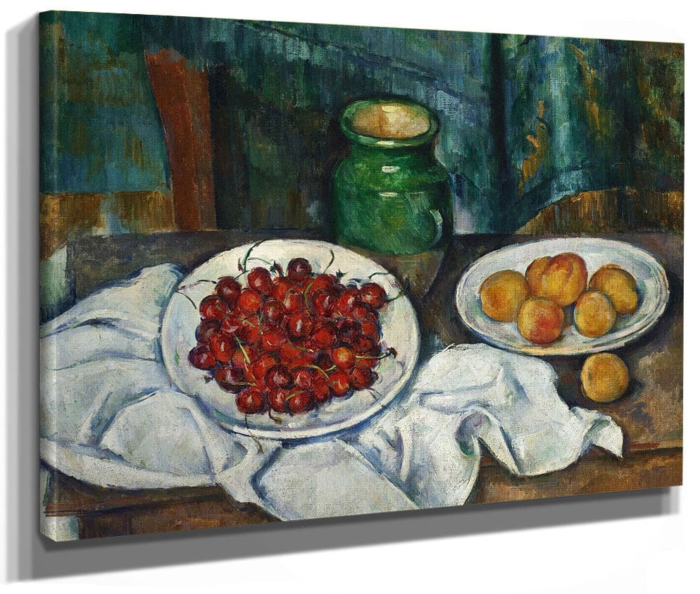 Still Life With Cherries And Peaches By Paul Cezanne