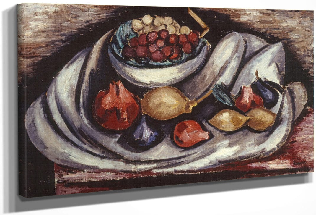 Still Life With Compote And Fruit By Marsden Hartley