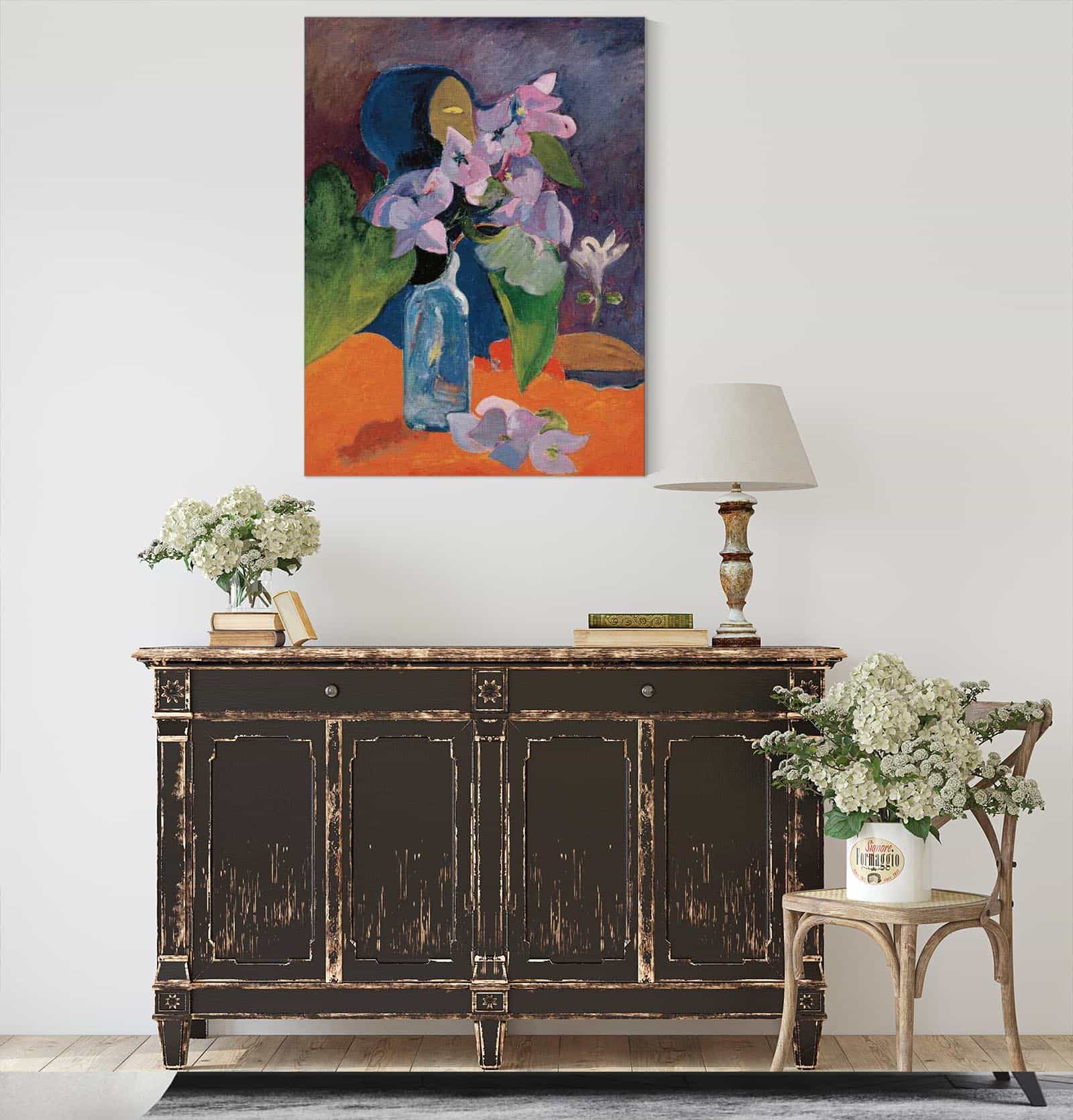 Still Life With Flowers And Idol by Paul Gauguin - Image 4