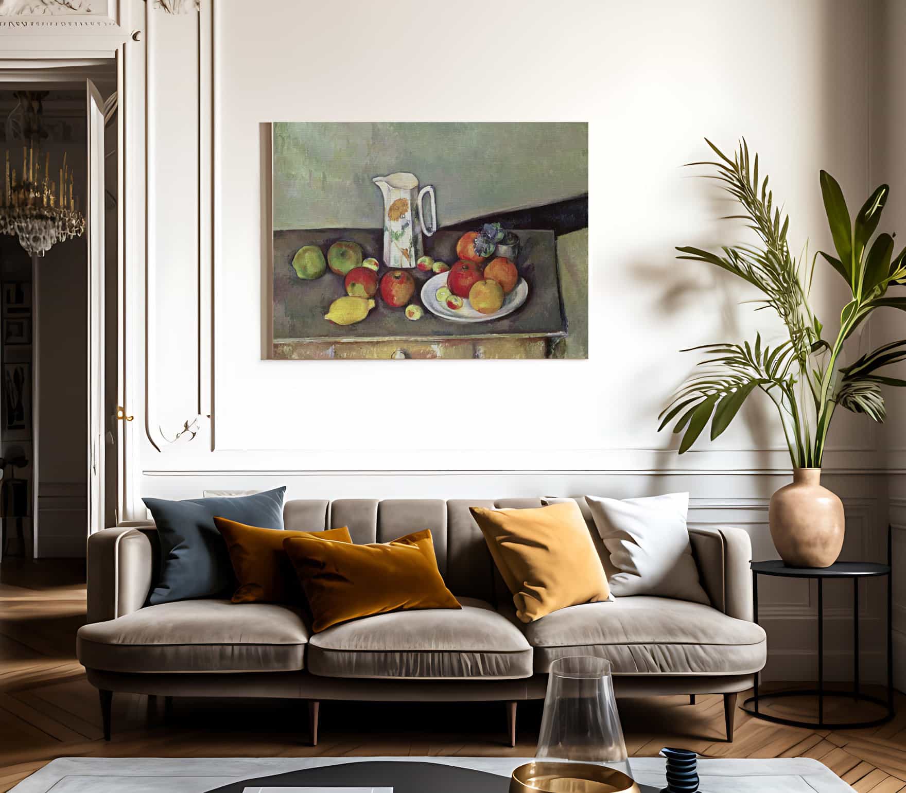Still Life With Milk Jug And Fruit By Paul Cezanne - Image 3