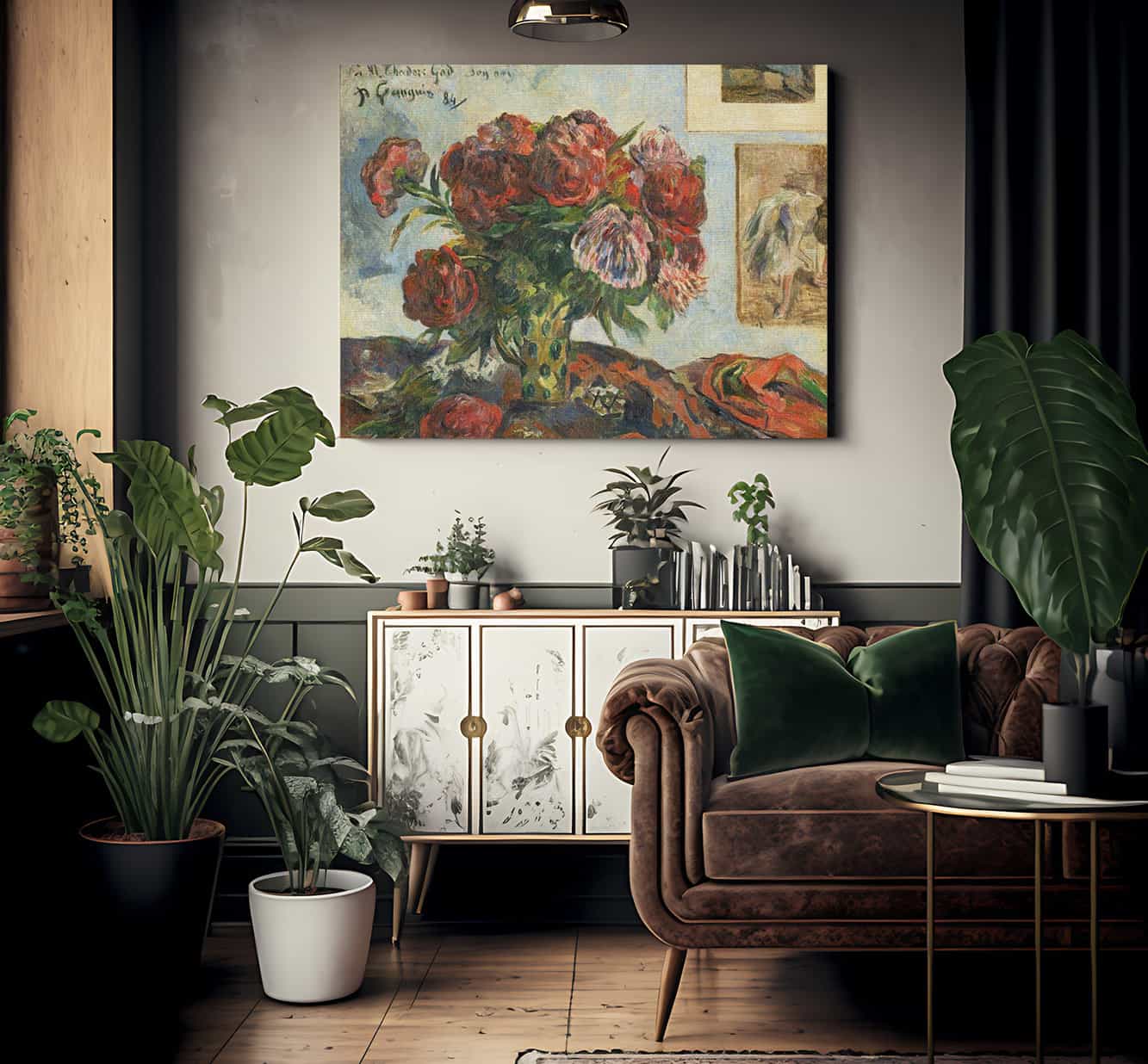 Still Life With Peonies By Paul Gauguin - Image 2