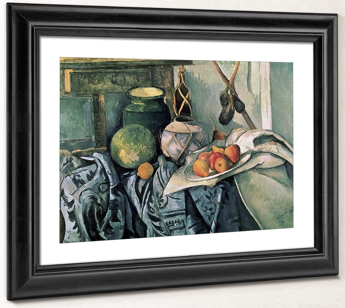 Still Life With Pitcher And Aubergines By Paul Cezanne - Image 4