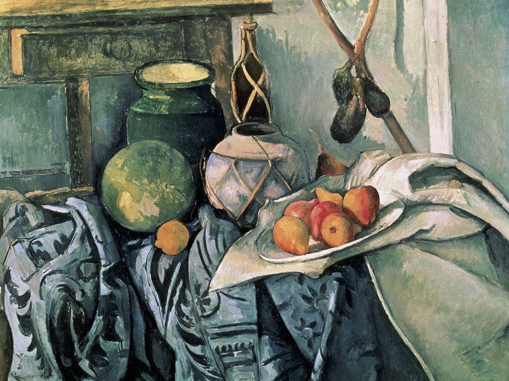 Still Life With Pitcher And Aubergines By Paul Cezanne - Image 7