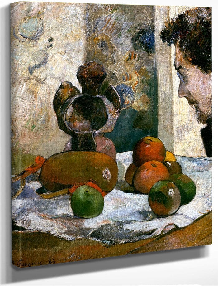 Still Life With Profile Of Laval By Paul Gauguin