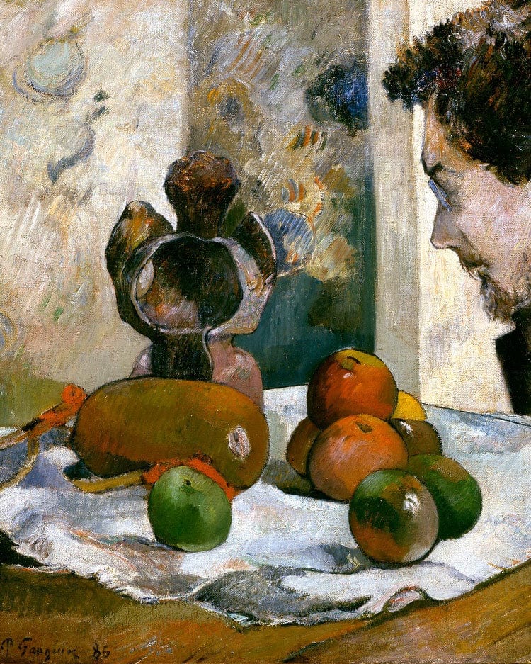 Still Life With Profile Of Laval By Paul Gauguin - Image 6