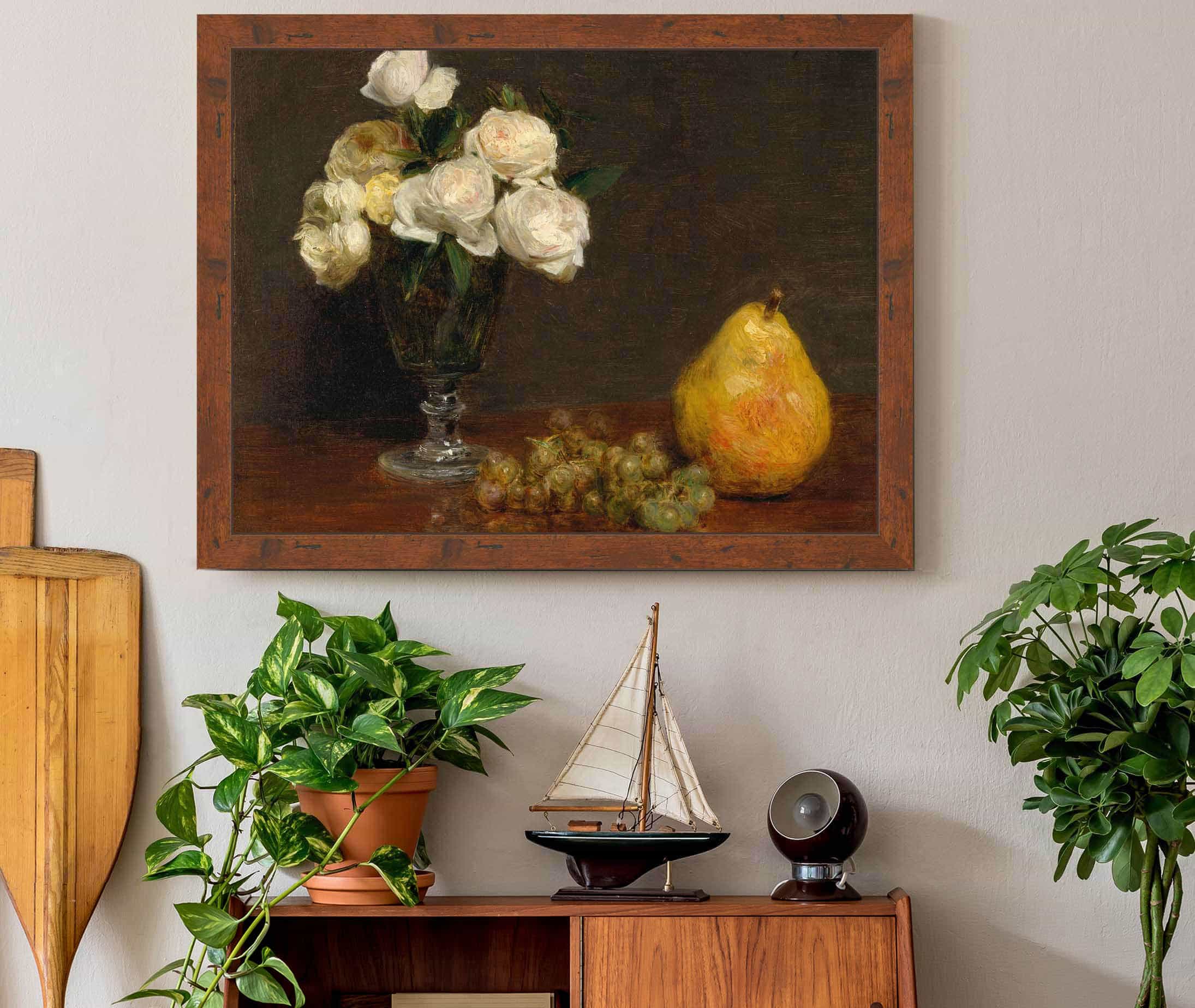 Still Life With Roses And Fruit by Henri Fantin Latour - Image 3