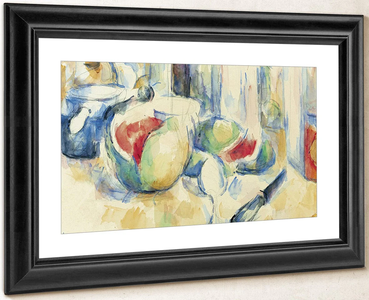 Still Life With Sliced Open Watermelon By Paul Cezanne - Image 4