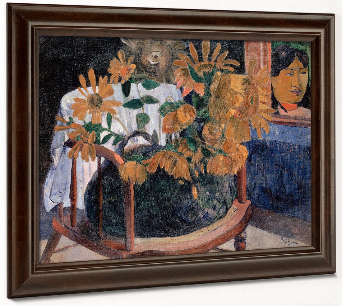 Still Life With Sunflowers On An Armchair By Paul Gauguin - Image 4