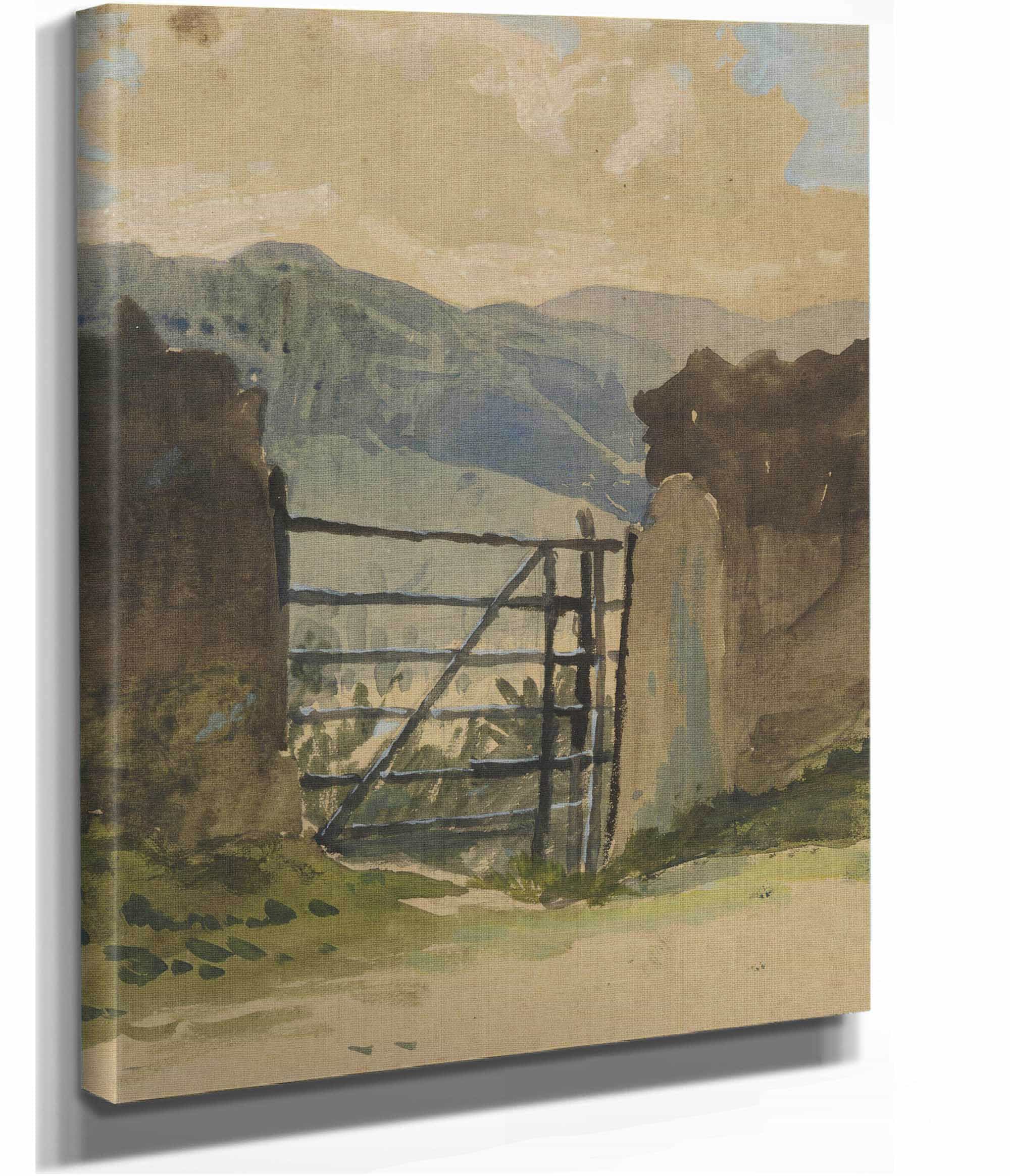 Stone Wall And Gate Sketch by Edwin Austin Abbey - Image 2