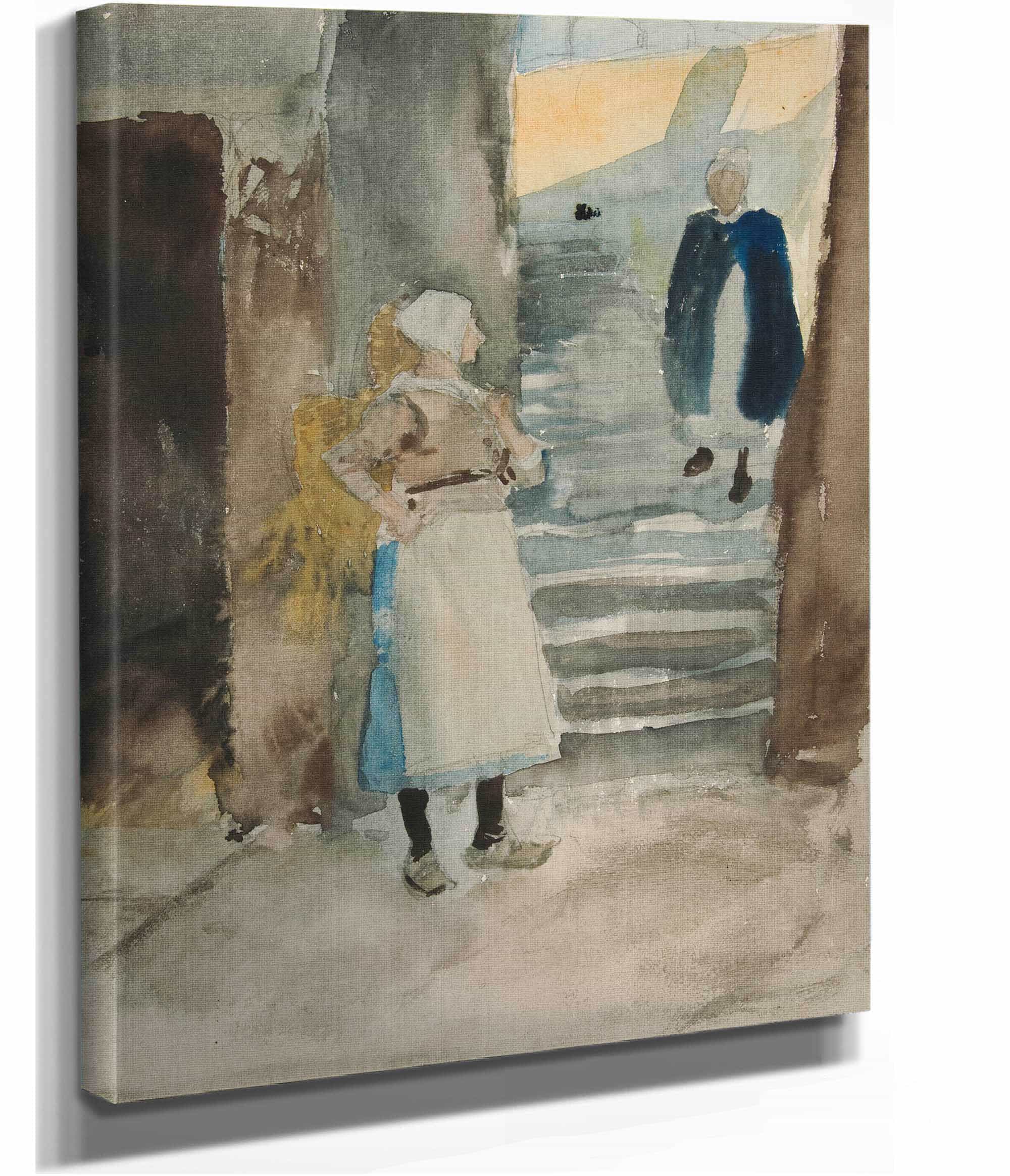 Street Scene With Two Fishwives by Edwin Austin Abbey - Image 2