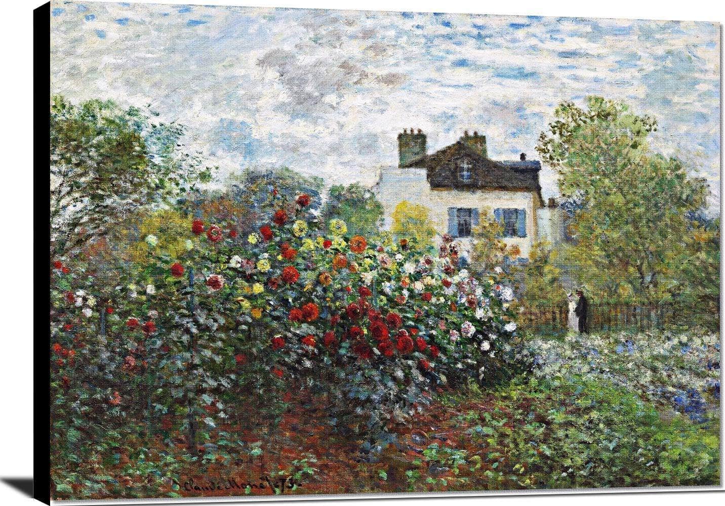 Stretched Canvas Artists Garden In Argenteuil Painting Claude Monet Canvas Art - Image 2