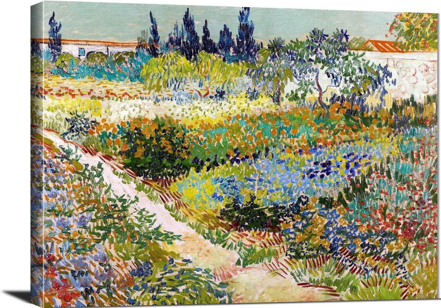 Stretched Canvas Garden At Arles Painting Vincent Van Gogh Canvas Art - Image 3