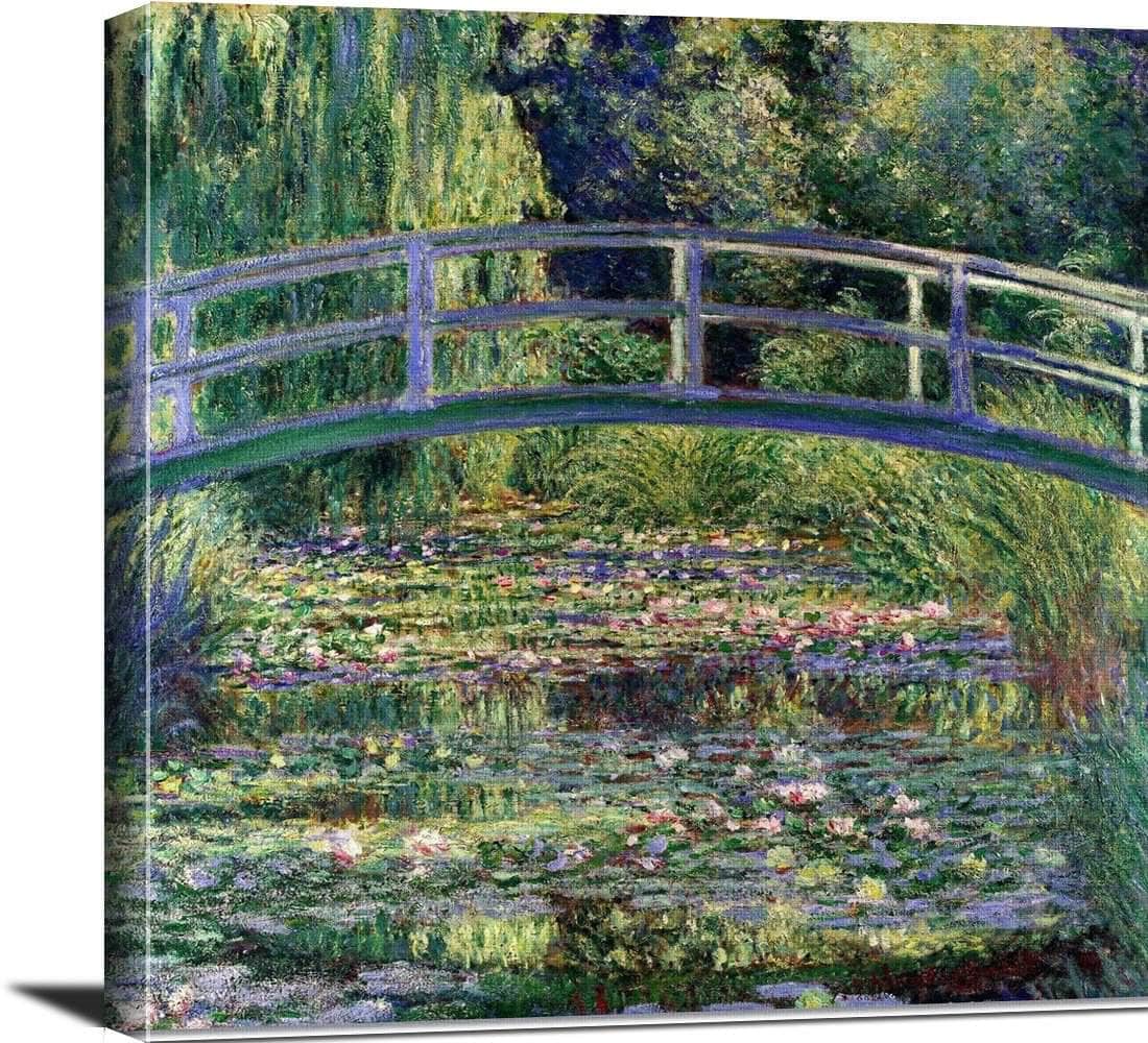 Stretched Canvas Water Lilies Japanese Bridge Painting Claude Monet Canvas Art - Image 3
