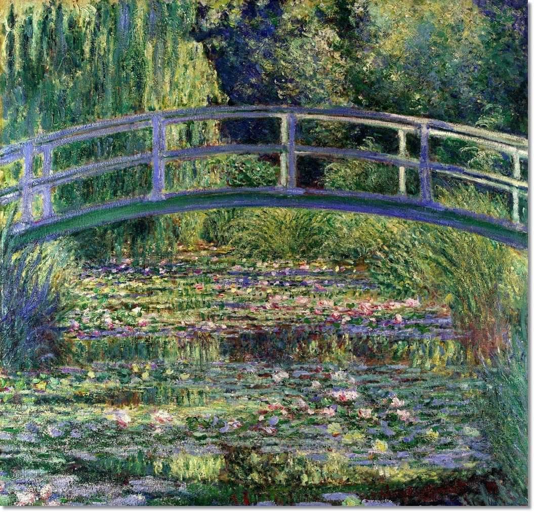 Stretched Canvas Water Lilies Japanese Bridge Painting Claude Monet Canvas Art - Image 5