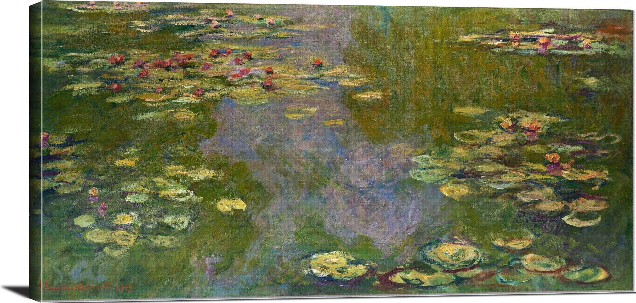 Stretched Canvas Water Lilies Painting Claude Monet Canvas Art - Image 3